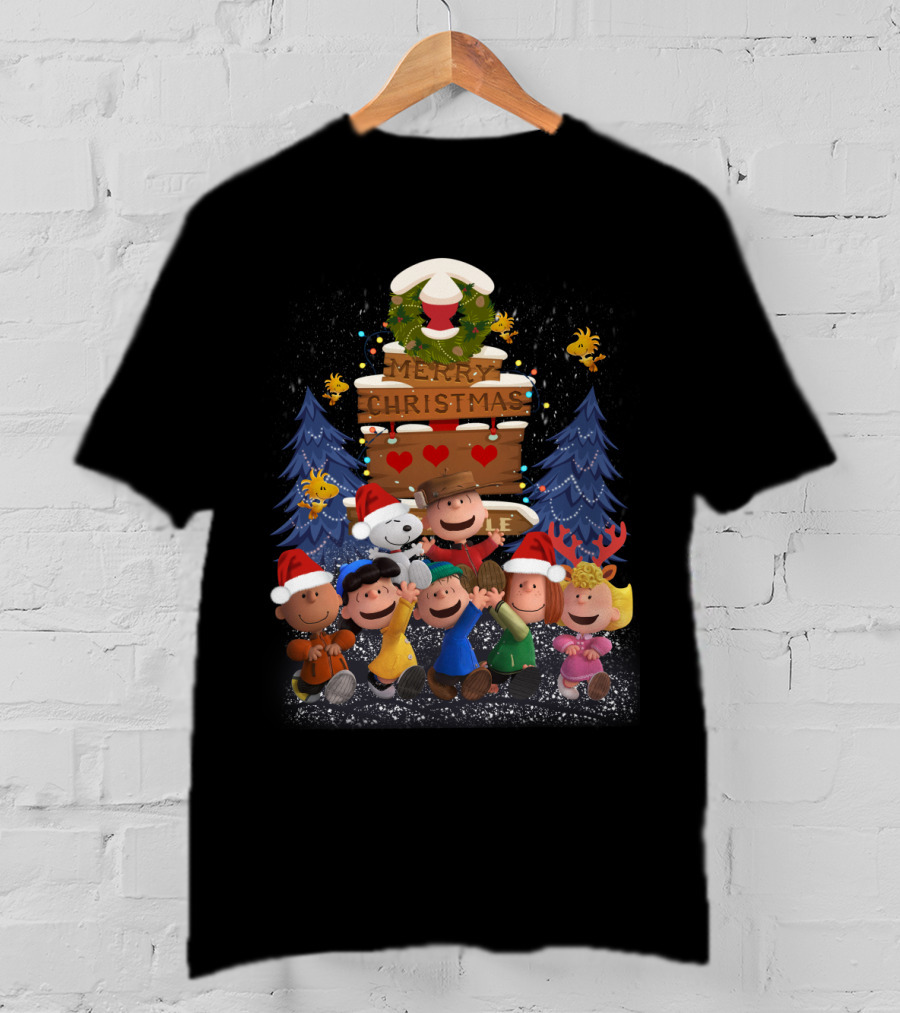 Merry Christmas With Friends Snoopy The Peanuts Movie Holiday T-Shirt