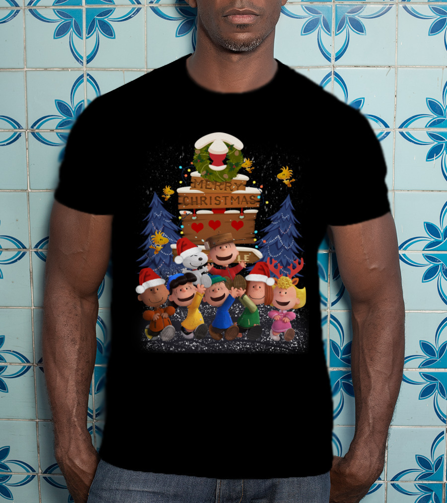 Merry Christmas With Friends Snoopy The Peanuts Movie Holiday T-Shirt