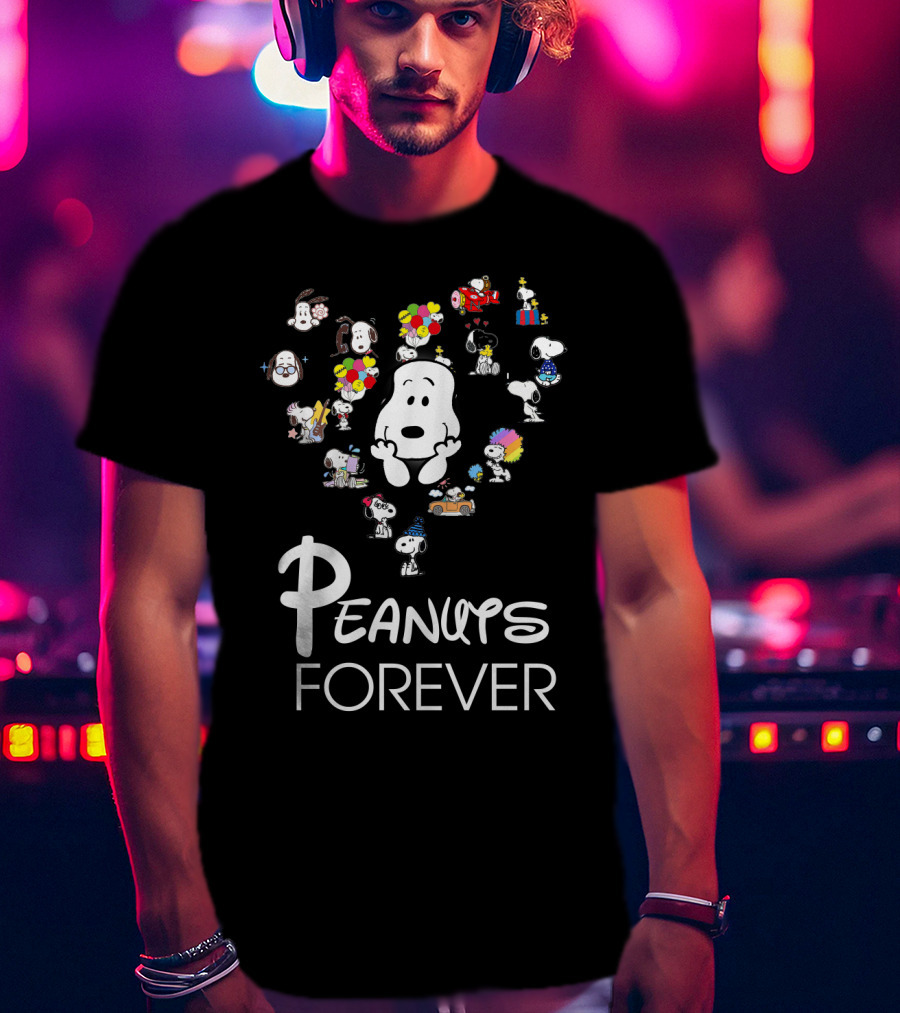 Peanuts Forever Snoopy The Peanuts Movie Characters Cartoon Icons T-Shirt
