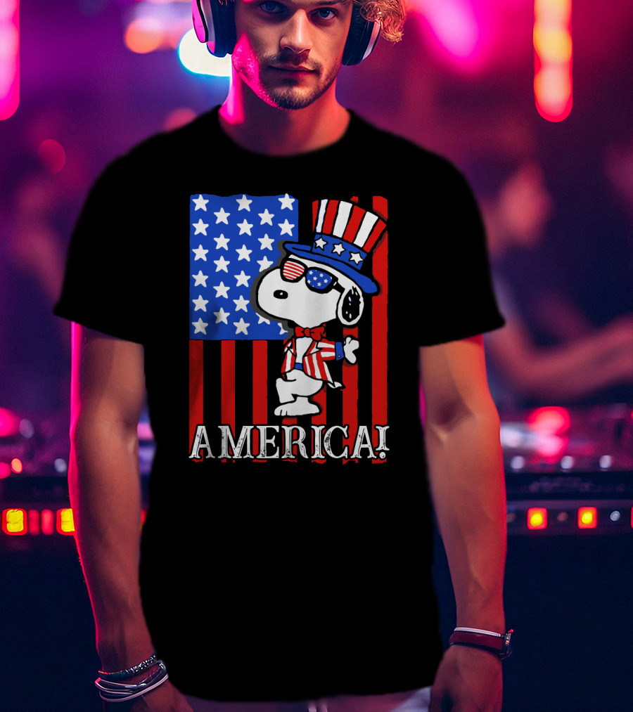 Peanuts Snoopy America Patriotic The Peanuts Movie T-Shirt