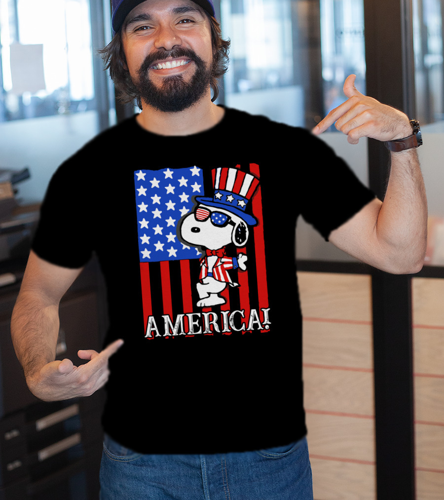 Peanuts Snoopy America Patriotic The Peanuts Movie T-Shirt