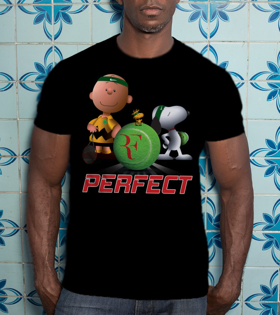Perfect Roger Federer Tennis Pro Snoopy Charlie Brown Peanuts T-Shirt