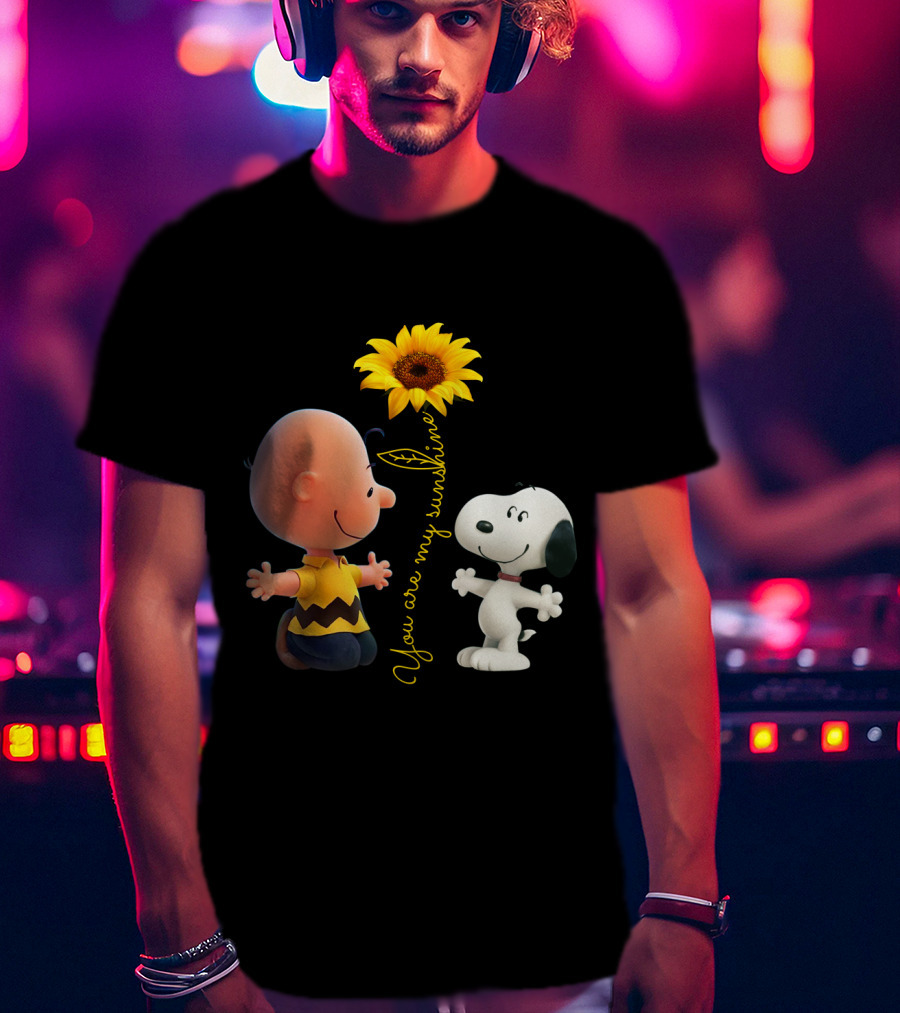 You Are My Sunshine Sunflower Hippie Snoopy The Peanuts Movie T-Shirt