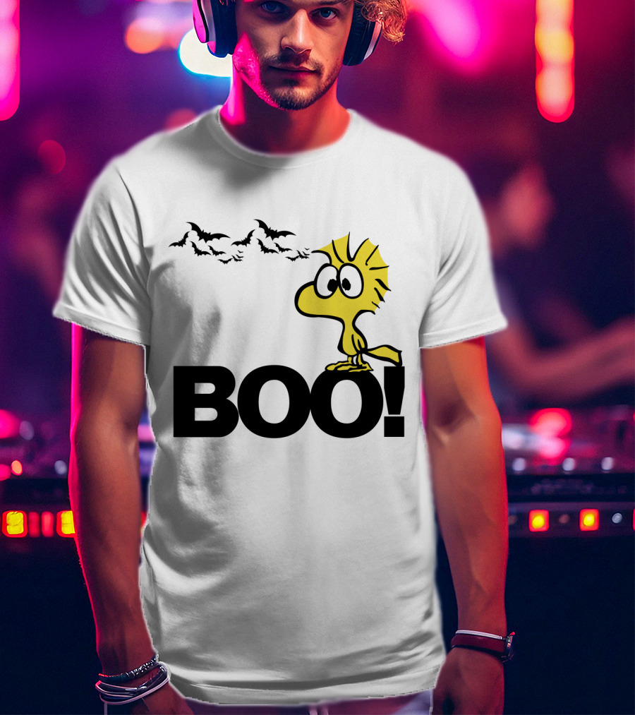 Woodstock Boo Halloween The Peanuts Movie Snoopy Bats T-Shirt