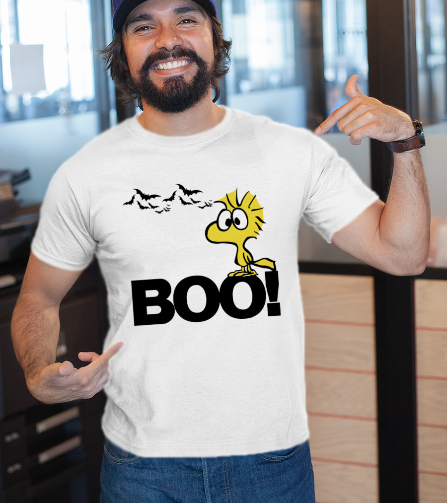 Woodstock Boo Halloween The Peanuts Movie Snoopy Bats T-Shirt