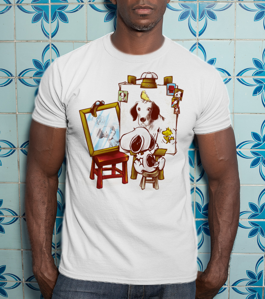 Snoopy Drawing Himself With Woodstock From The Peanuts Movie T-Shirt