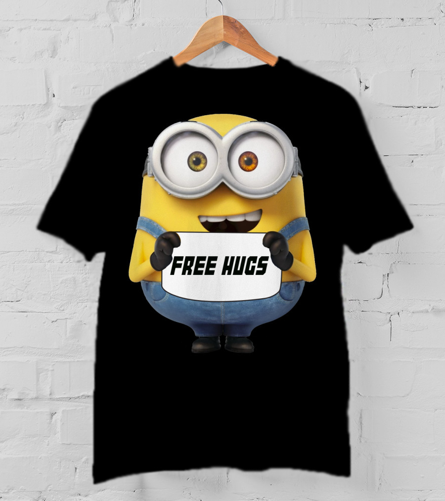 Free Hugs Bob Minion Despicable Me Sign T-Shirt