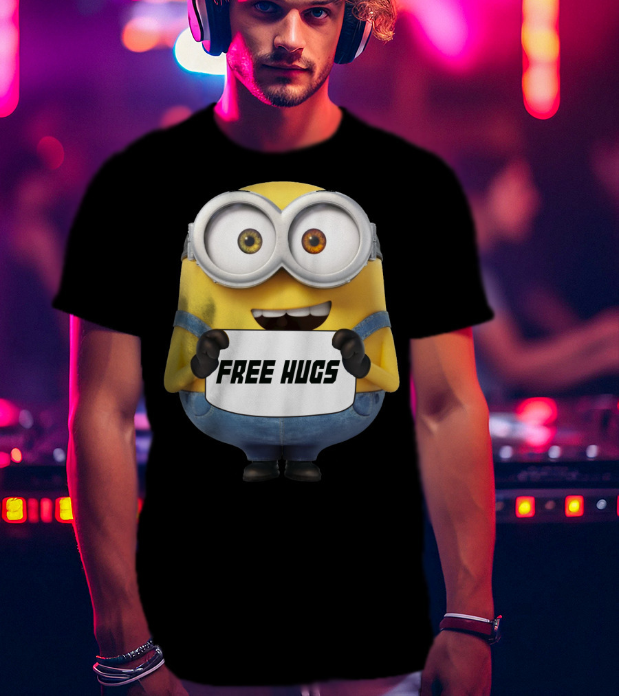 Free Hugs Bob Minion Despicable Me Sign T-Shirt