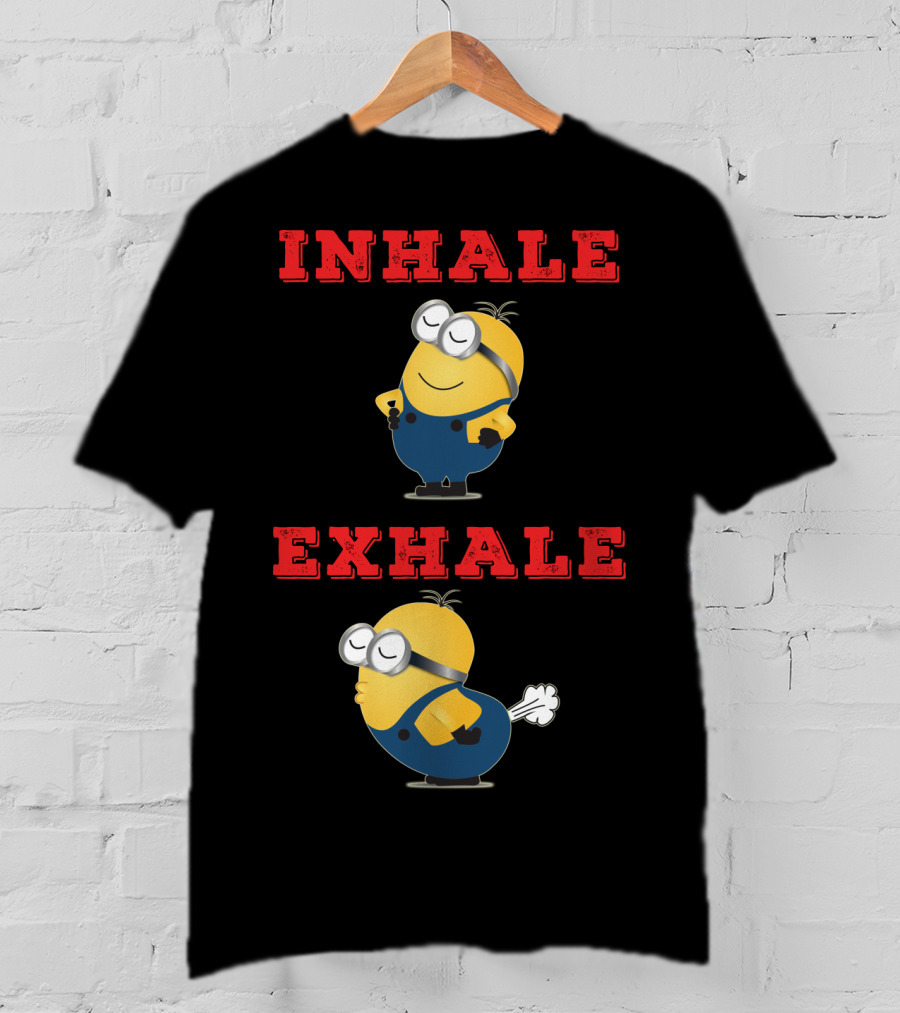 Minions Inhale Exhale Yoga Humor Despicable Me T-Shirt