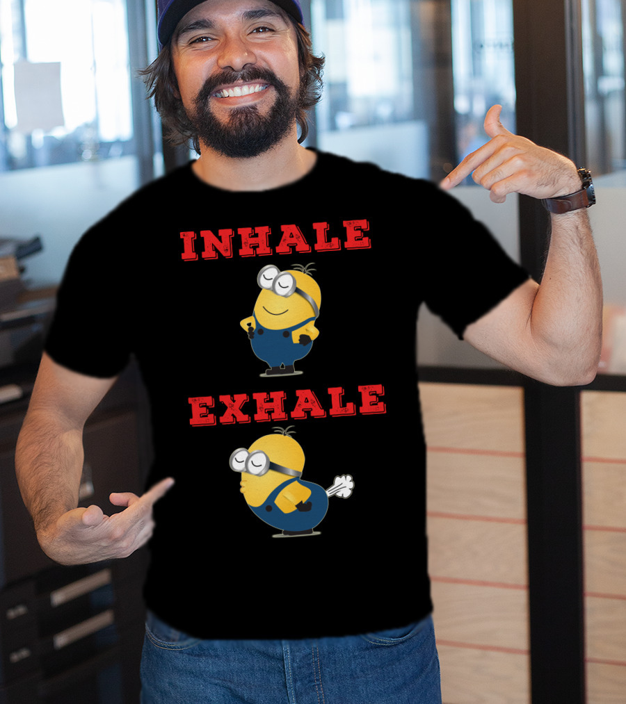 Minions Inhale Exhale Yoga Humor Despicable Me T-Shirt