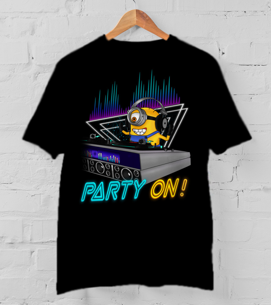 Despicable Me Minions Party On DJ Remix Vibes T-Shirt