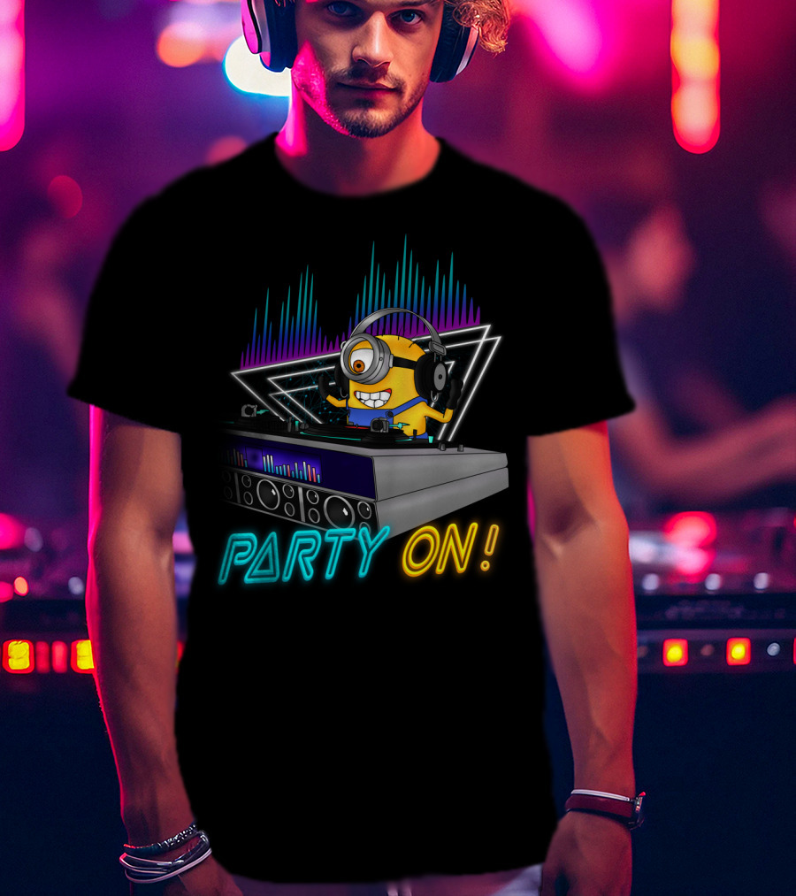 Despicable Me Minions Party On DJ Remix Vibes T-Shirt