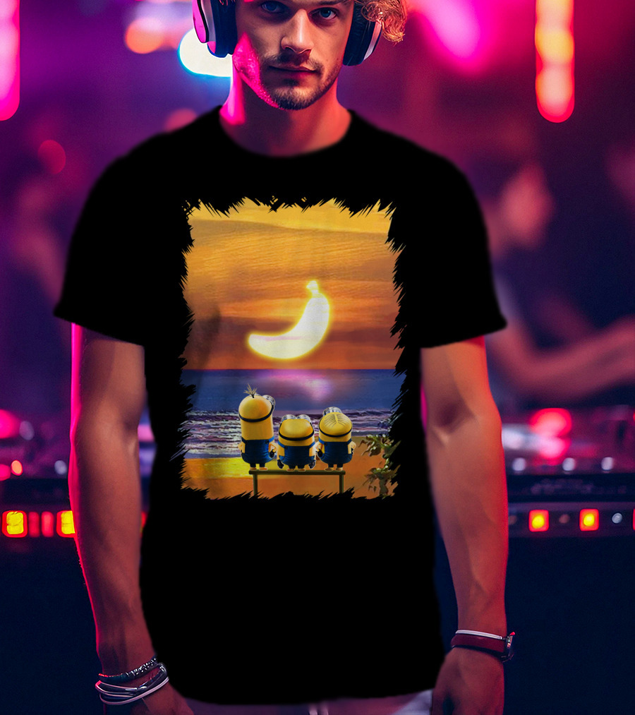 Minions Sunset Banana Over Ocean Despicable Me T-Shirt