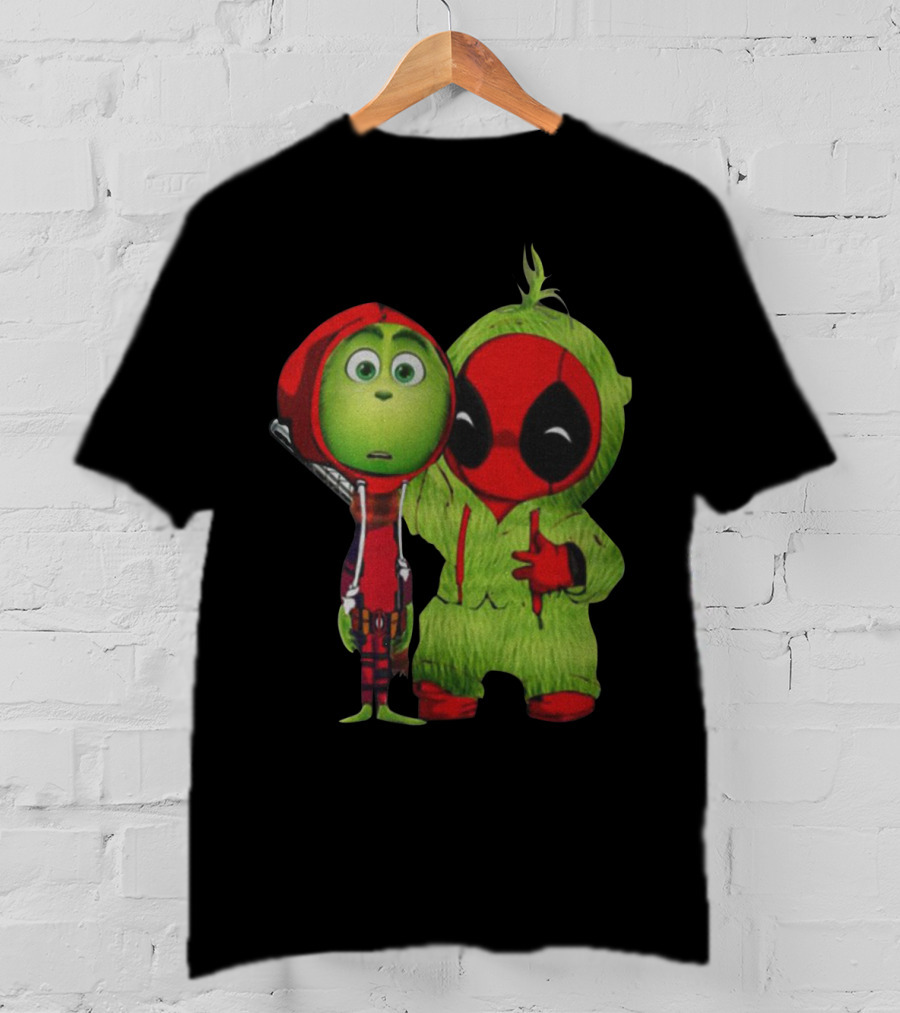 Baby Deadpool And Grinch Mashup Playful Duo T-Shirt