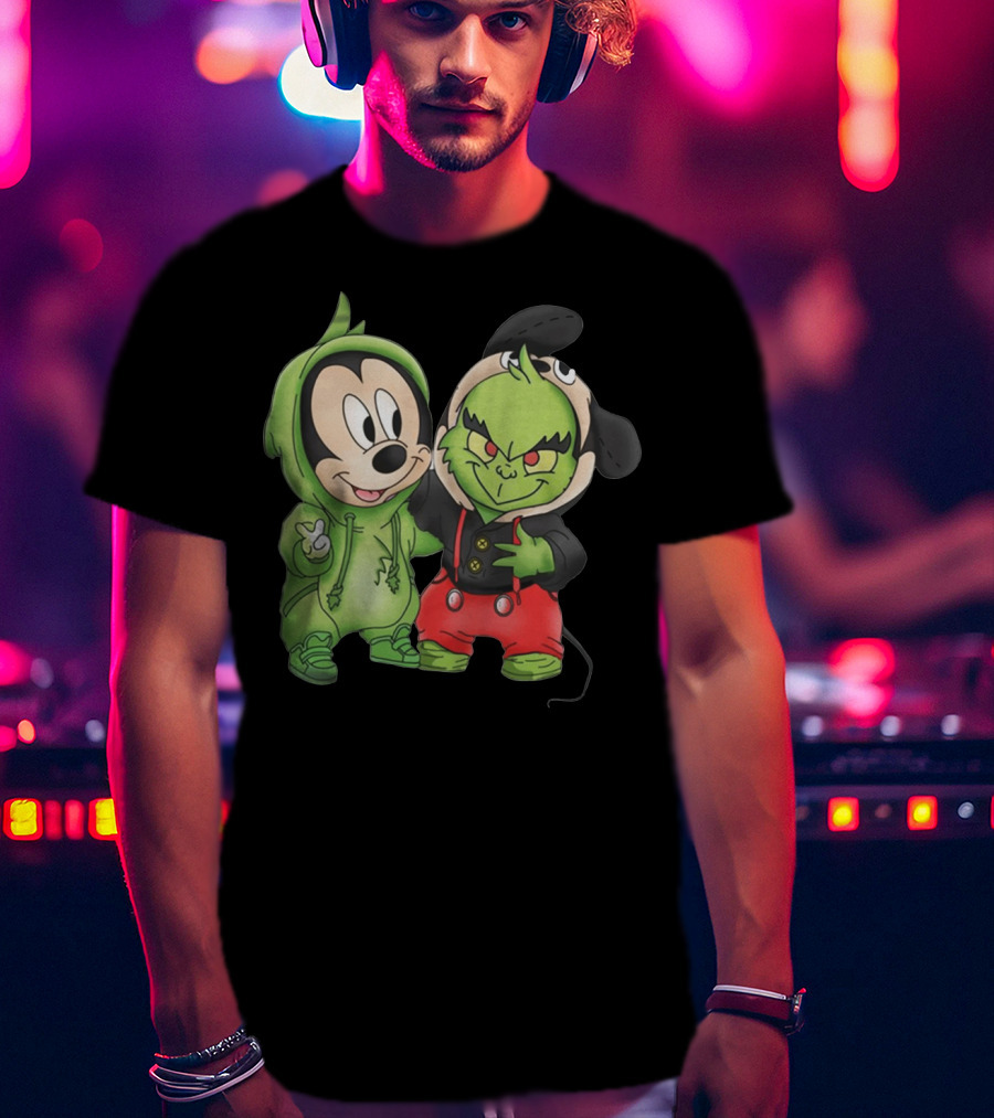 Baby Mickey Grinch Mashup Hoodie Characters T-Shirt