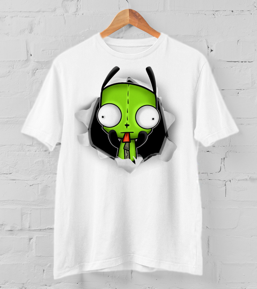 Invader Zim Gir 3D Hole Robot Face T-Shirt