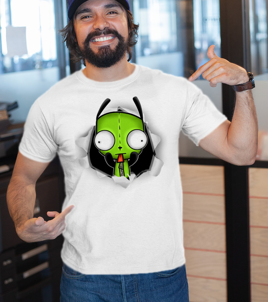 Invader Zim Gir 3D Hole Robot Face T-Shirt