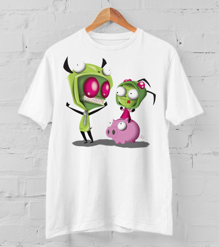 Cosplay Invader Zim Gir Halloween Characters On Pig T-Shirt