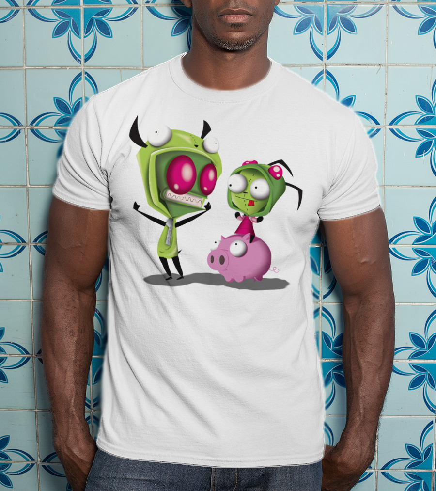 Cosplay Invader Zim Gir Halloween Characters On Pig T-Shirt
