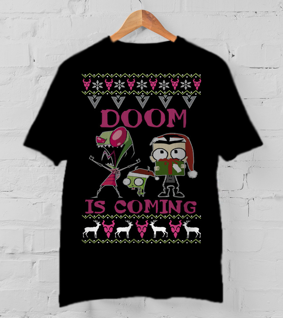 Doom Is Coming Christmas Invader Zim Gir Holiday T-Shirt