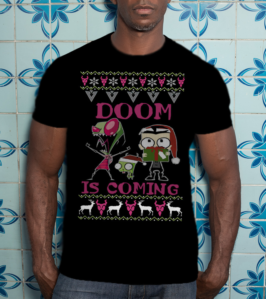 Doom Is Coming Christmas Invader Zim Gir Holiday T-Shirt