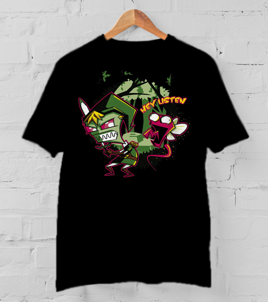 Legend Of Zelda Invader Zim Gir Hey Listen Crossover T-Shirt