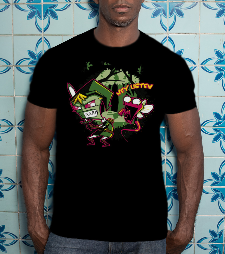 Legend Of Zelda Invader Zim Gir Hey Listen Crossover T-Shirt