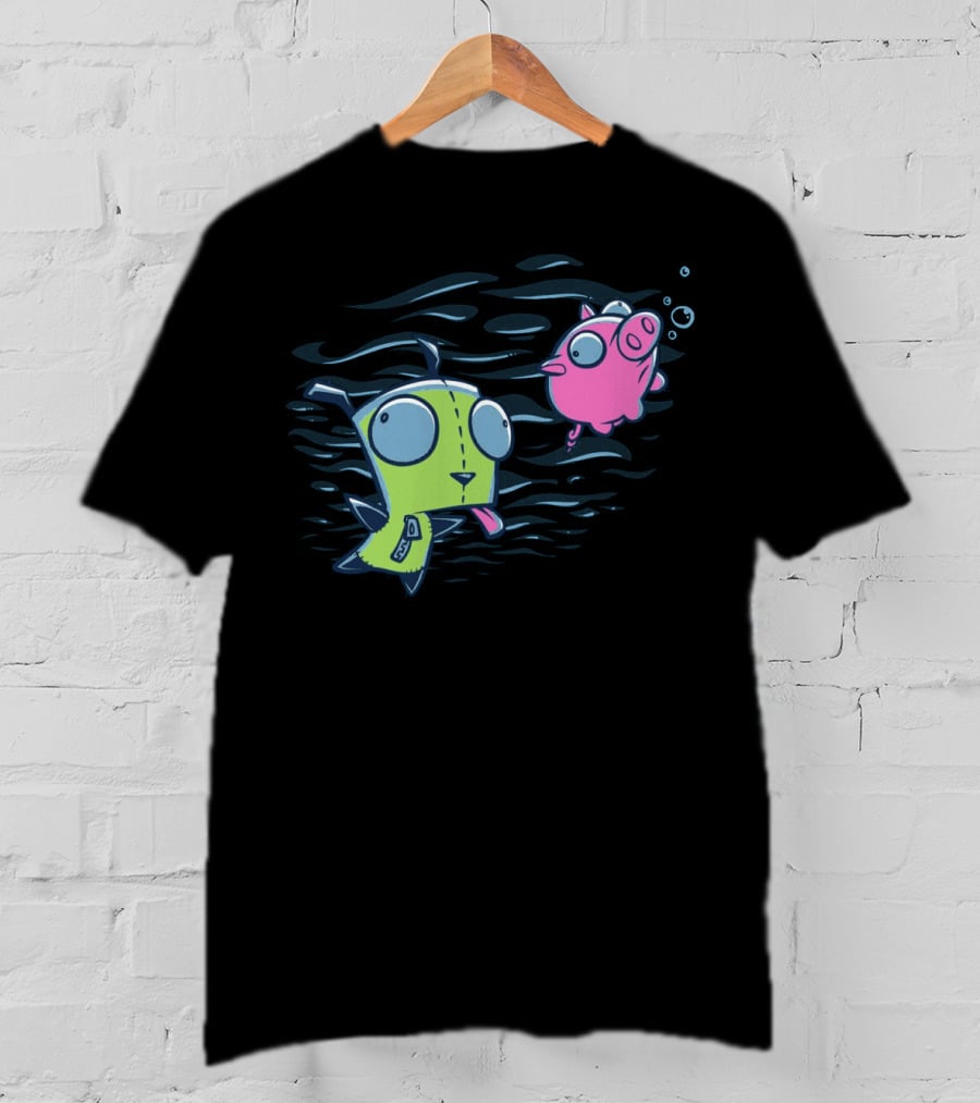 Girvana Gir Invader Zim Underwater Adventure With Pig T-Shirt