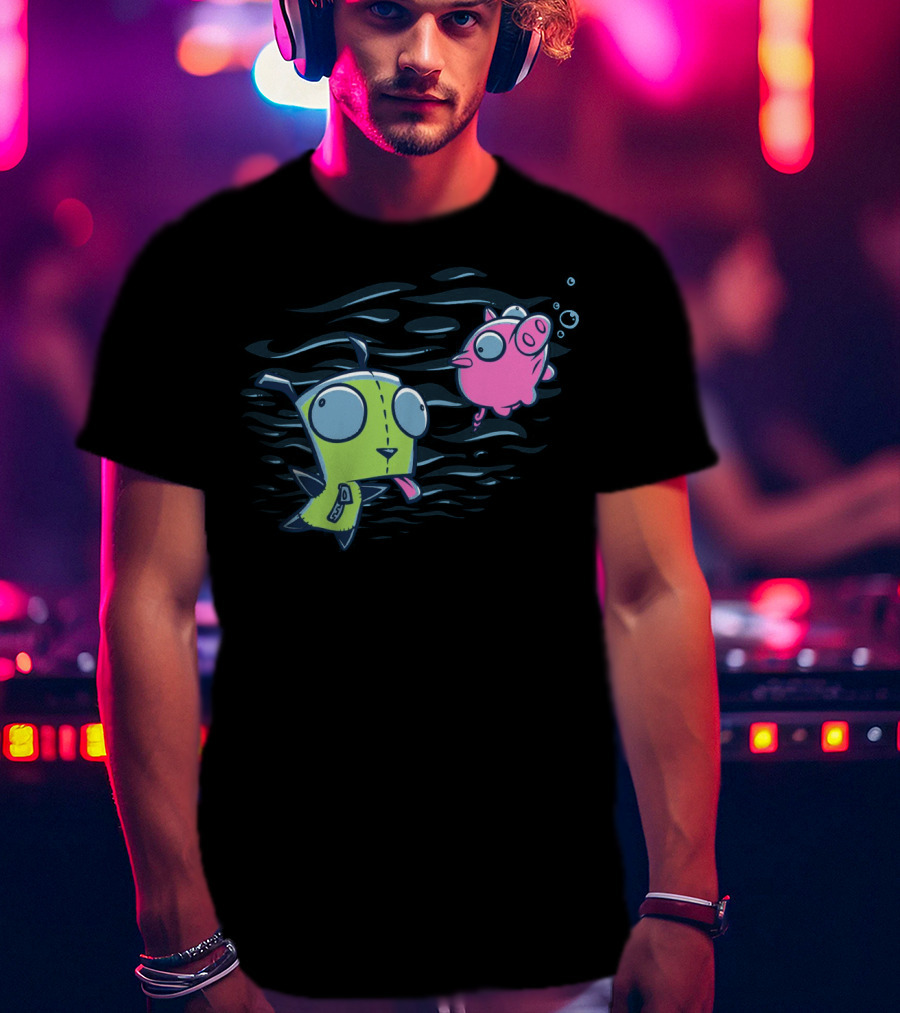 Girvana Gir Invader Zim Underwater Adventure With Pig T-Shirt