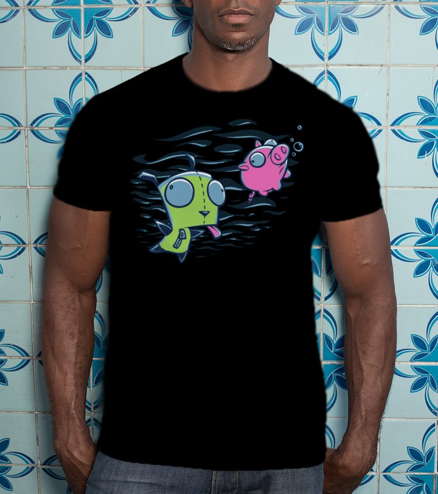 Girvana Gir Invader Zim Underwater Adventure With Pig T-Shirt