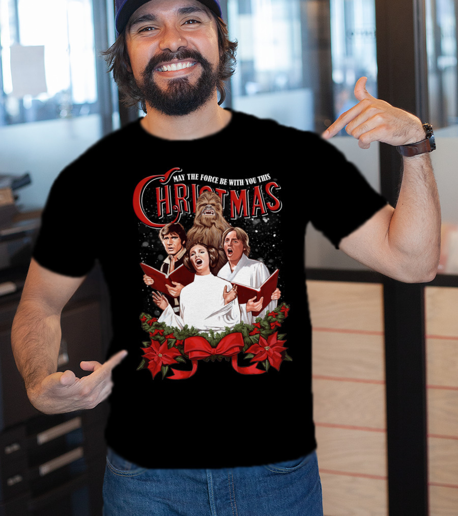 May The Force Be With You This Christmas Chewbacca Star Wars T-Shirt