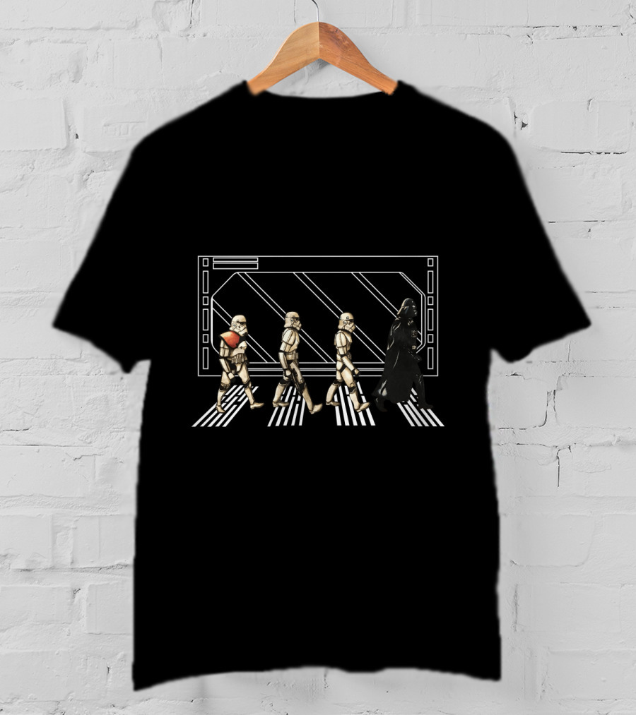 Abbey Road Dark Side Darth Vader Star Wars Stormtroopers T-Shirt