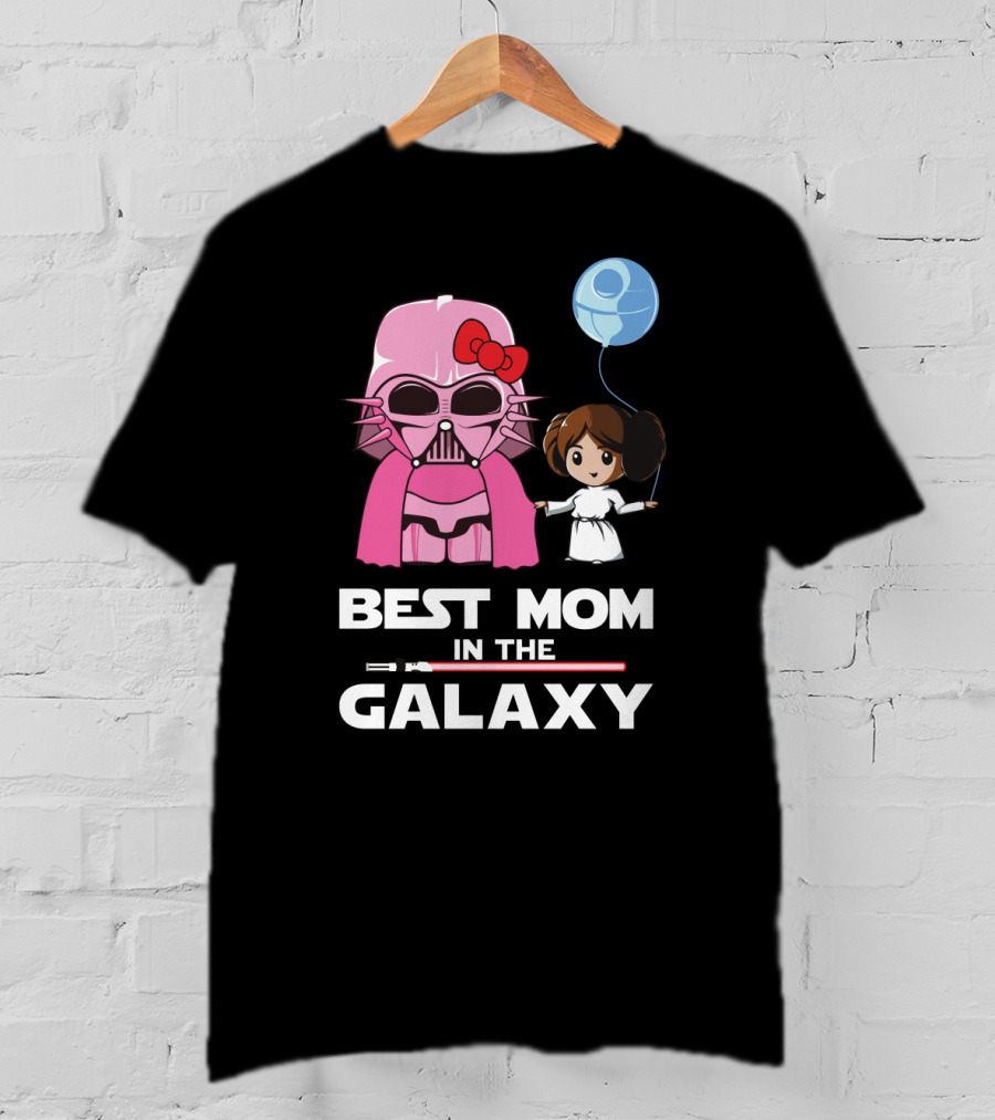 Best Mom In The Galaxy Darth Vader Star Wars Princess Leia Balloon T-Shirt