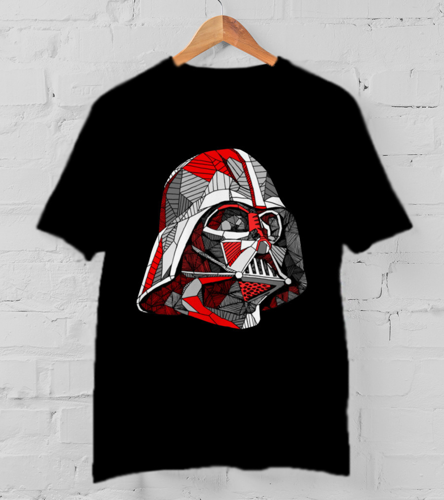 Darth Vader Mosaic Helmet Red Black Star Wars T-Shirt