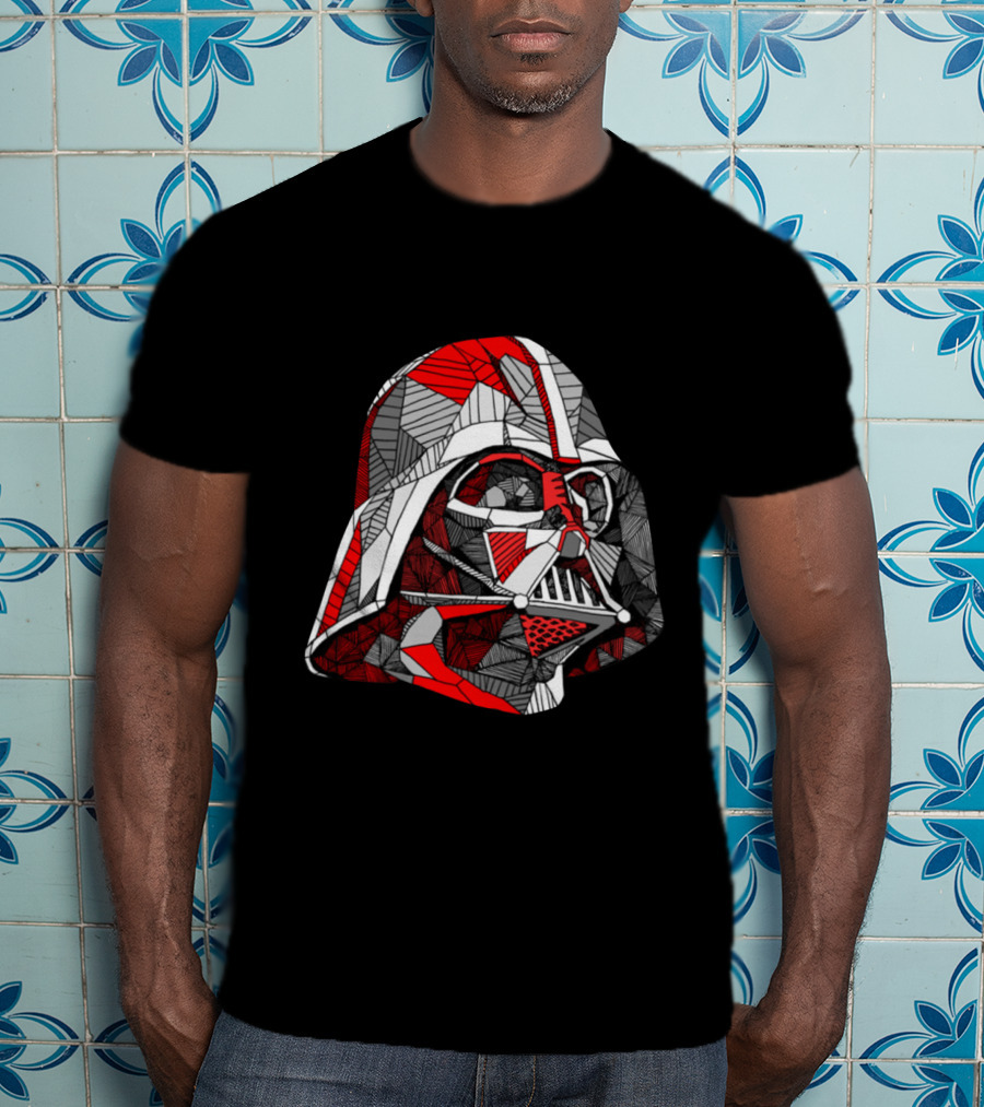 Darth Vader Mosaic Helmet Red Black Star Wars T-Shirt