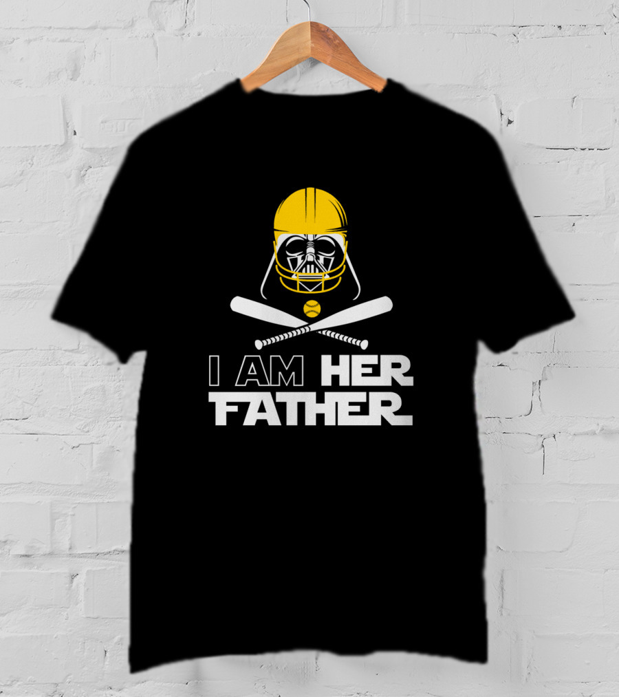 I Am Her Father Darth Vader Baseball Helmet Crossed Bats T-Shirt