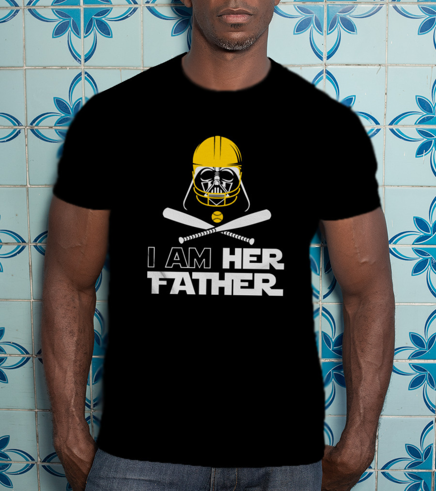 I Am Her Father Darth Vader Baseball Helmet Crossed Bats T-Shirt