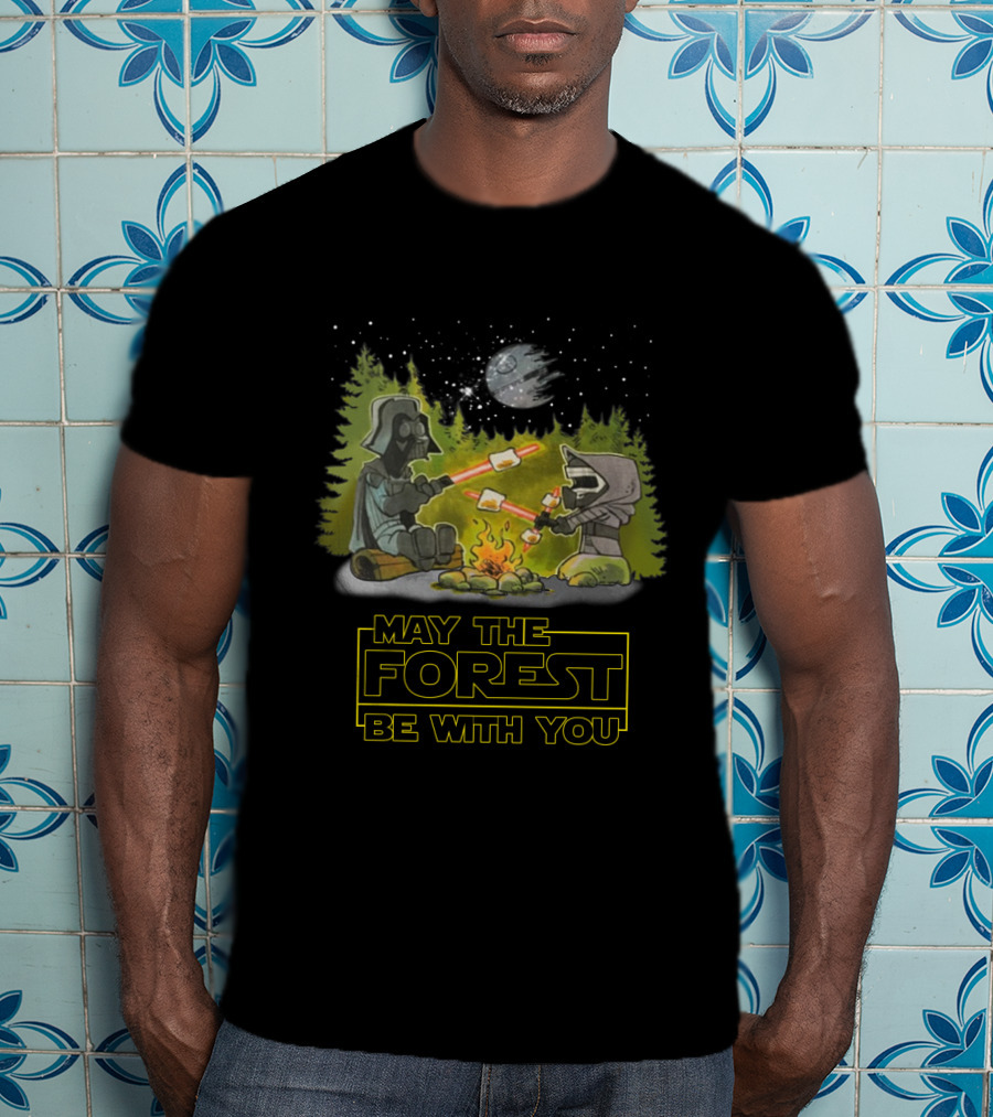 May The Forest Be With You Darth Vader Star Wars Campfire Scene T-Shirt