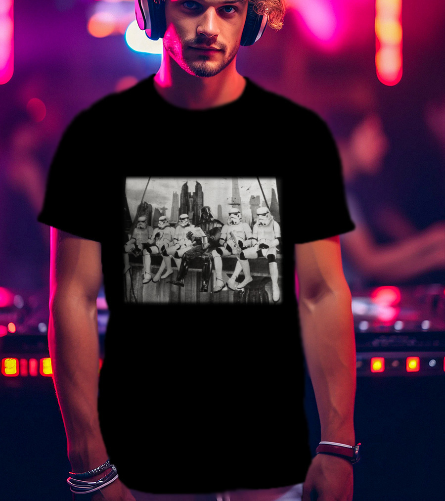 Relax Time Besides Sky Towers Darth Vader Star Wars Stormtrooper Lunch On Beam T-Shirt
