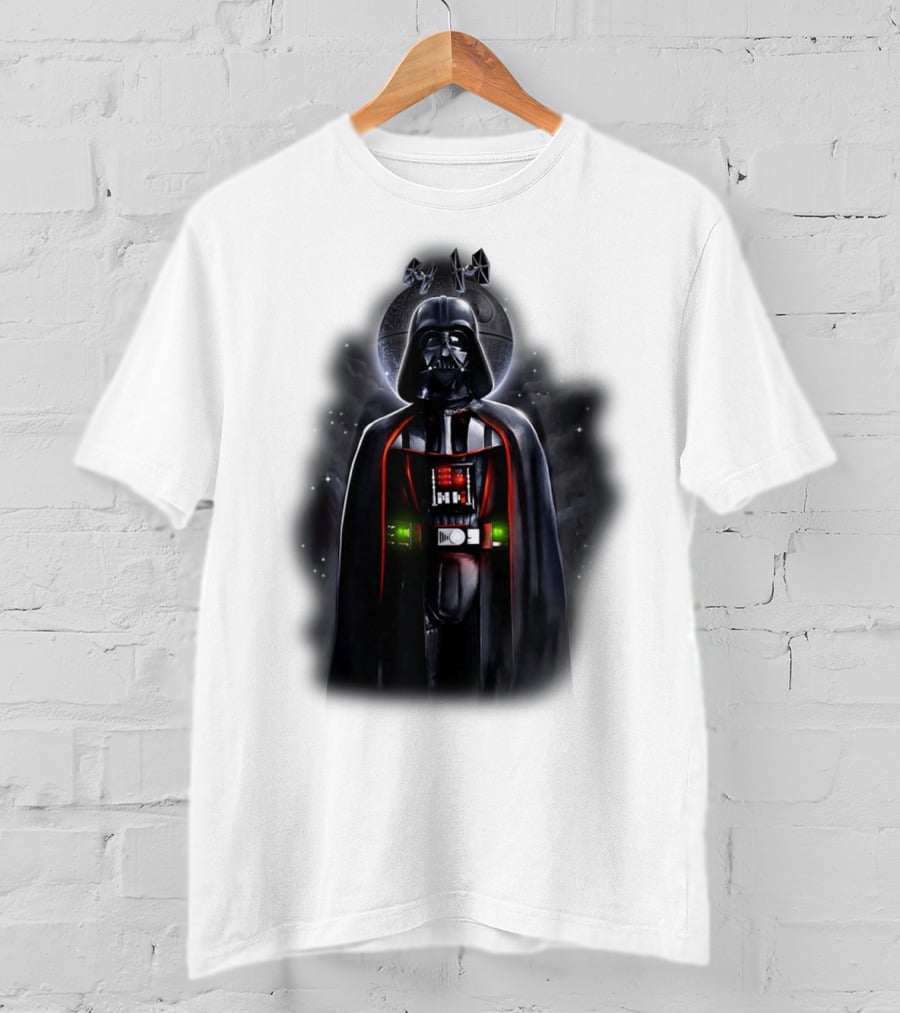 Star Wars Darth Vader With Death Star And Signature T-Shirt