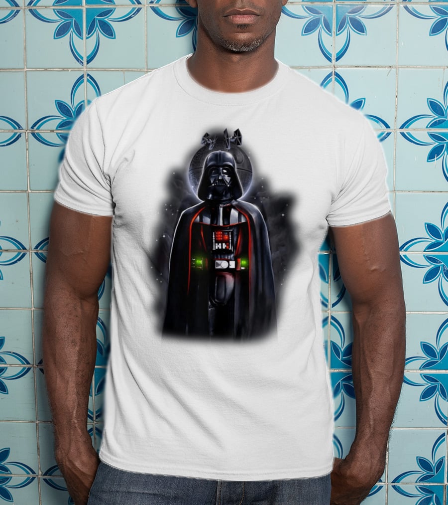 Star Wars Darth Vader With Death Star And Signature T-Shirt