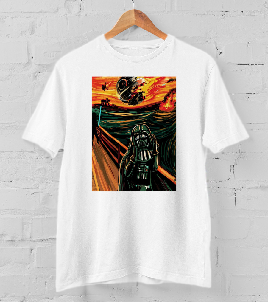 Darth Vader The Scream Star Wars Death Star Explosion Scene T-Shirt