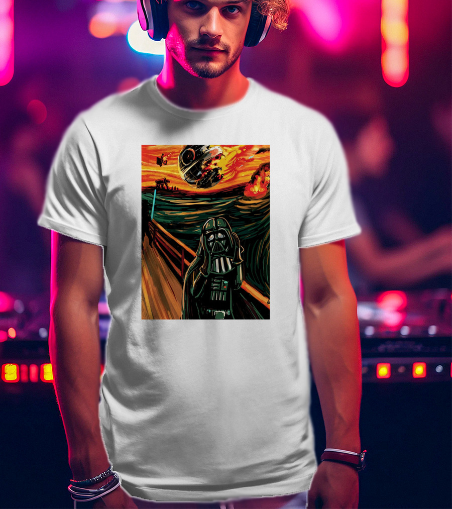 Darth Vader The Scream Star Wars Death Star Explosion Scene T-Shirt