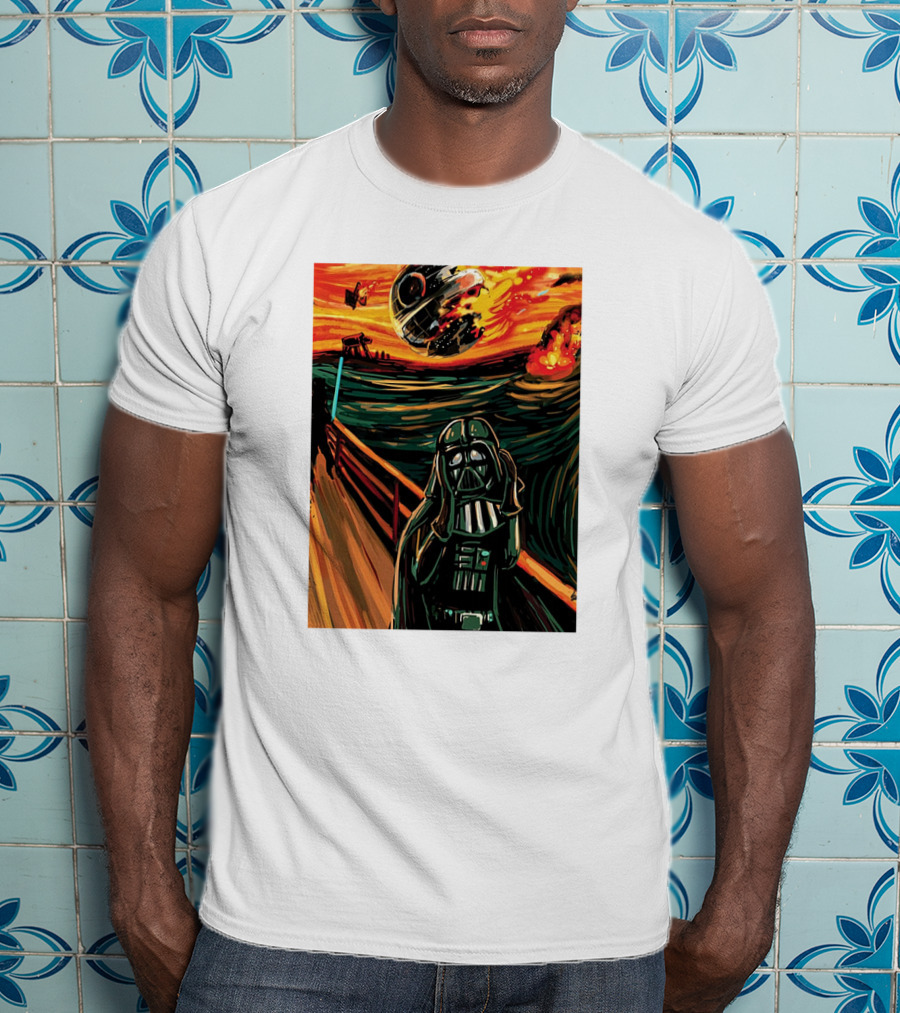 Darth Vader The Scream Star Wars Death Star Explosion Scene T-Shirt