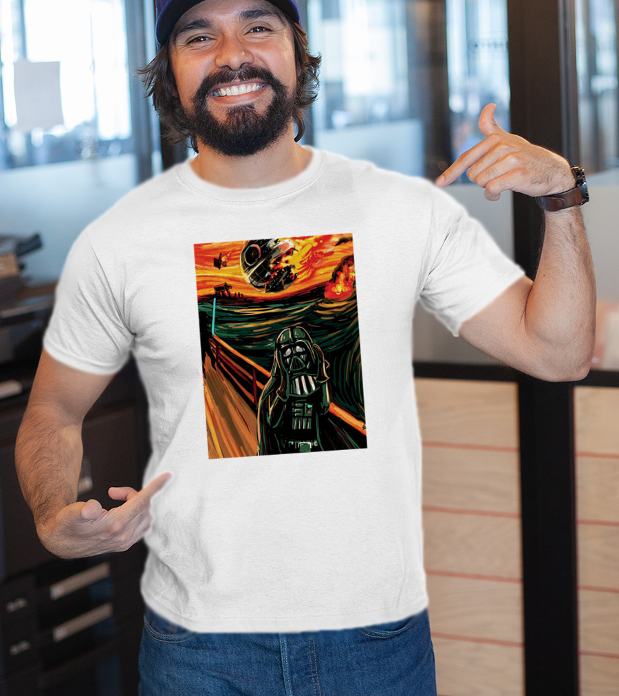 Darth Vader The Scream Star Wars Death Star Explosion Scene T-Shirt