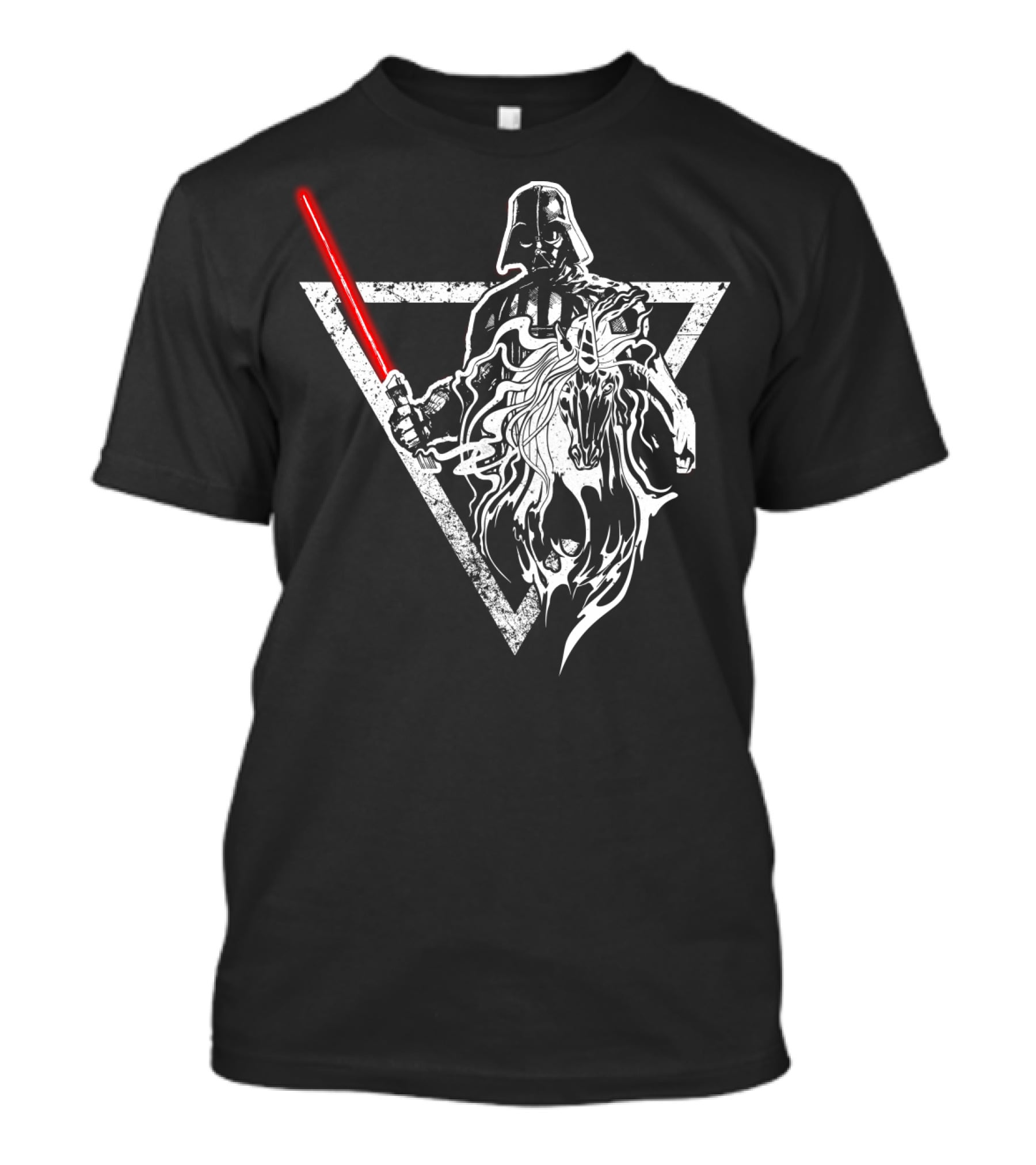 Unicorn Vader Darth Vader Star Wars Triangle Lightsaber Fusion T-Shirt