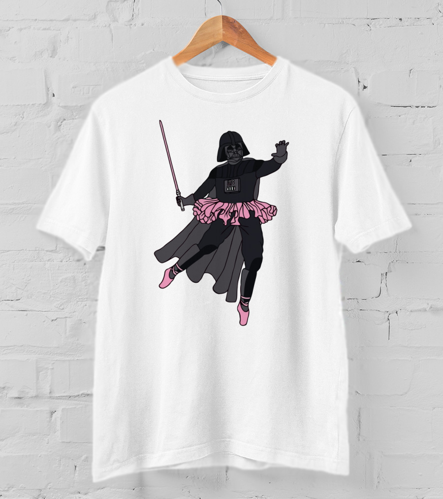 Star Wars Ballet Dancing Darth Vader Tutu Pink Lightsaber T-Shirt