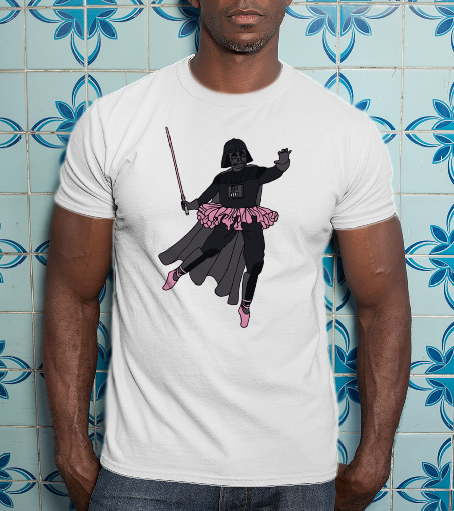 Star Wars Ballet Dancing Darth Vader Tutu Pink Lightsaber T-Shirt