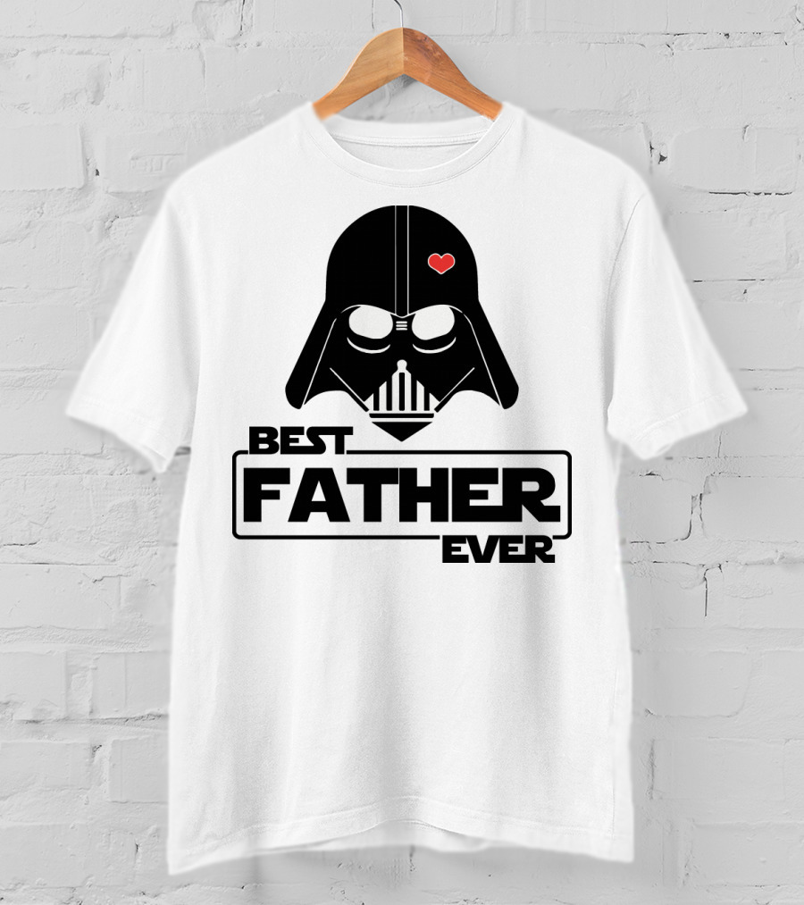 Best Father Ever Father's Day Darth Vader Star Wars Helmet Heart T-Shirt