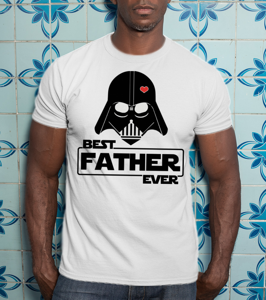 Best Father Ever Father's Day Darth Vader Star Wars Helmet Heart T-Shirt